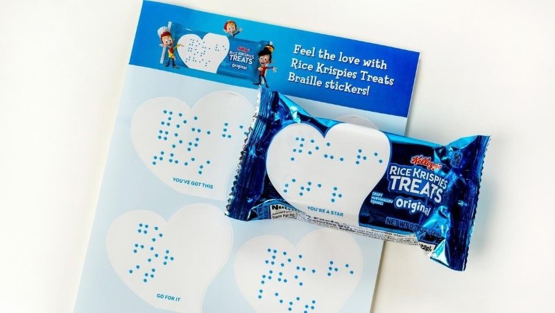 Snack with Braille label makes product accessible to blind children